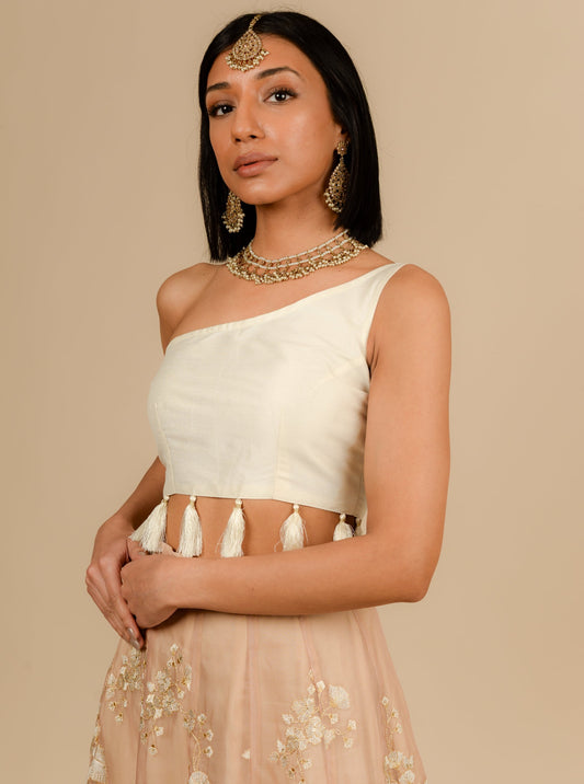 Cream Tassel Blouse