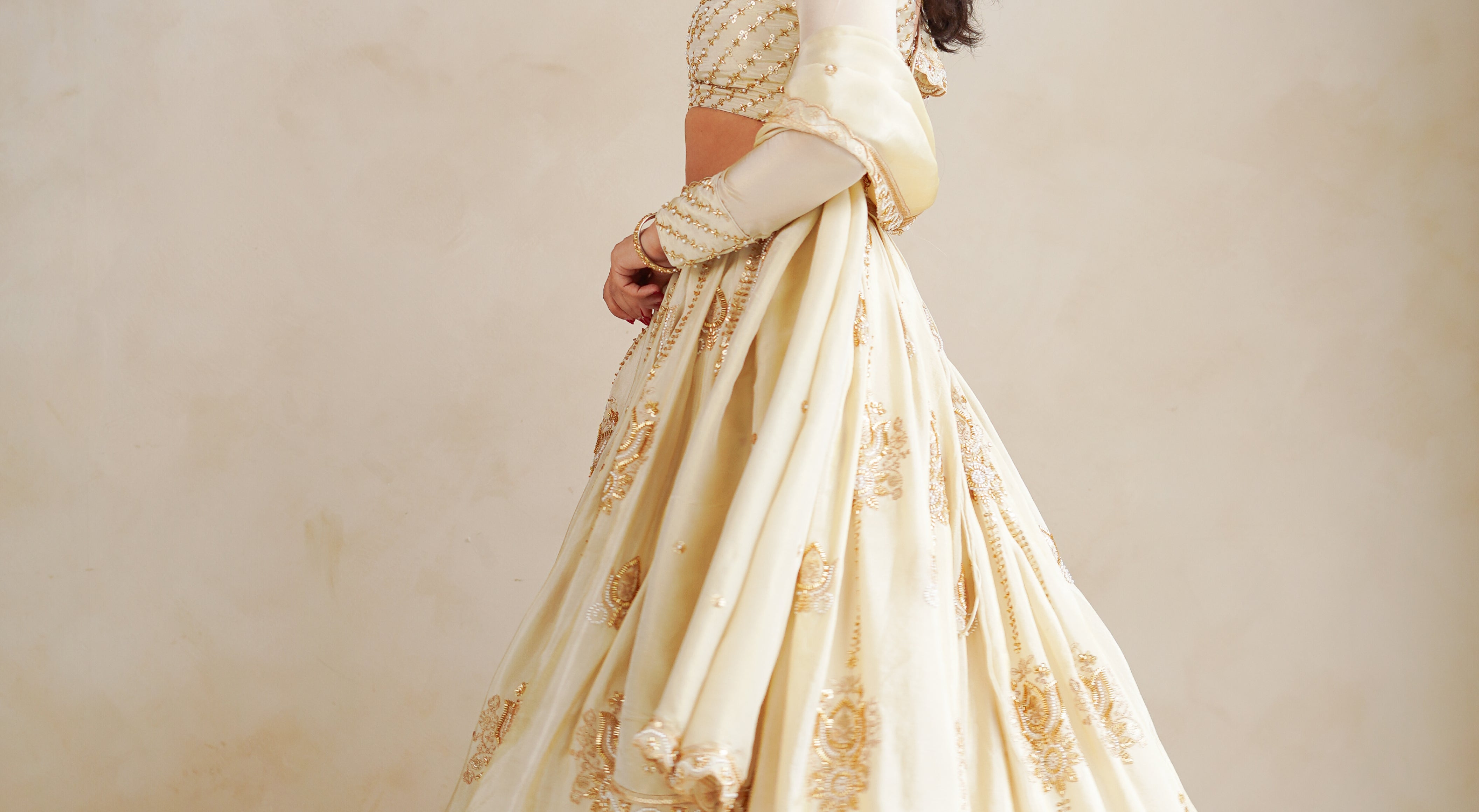 White Rayon Crop Top Lehenga – Gunj Fashion