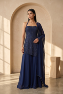 Navy Mehfil Suit and Dupatta