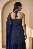 Navy Mehfil Suit and Dupatta