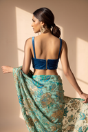 Azure Velour Blouse
