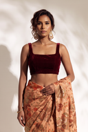 Maroon Velour Blouse