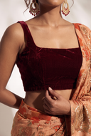 Maroon Velour Blouse