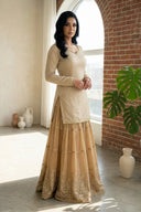 SUIT C: New Beige & Gold Suit - The Saree Room