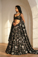 Black Lotus Skirt - The Saree Room