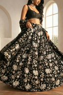 Black Lotus Skirt - The Saree Room