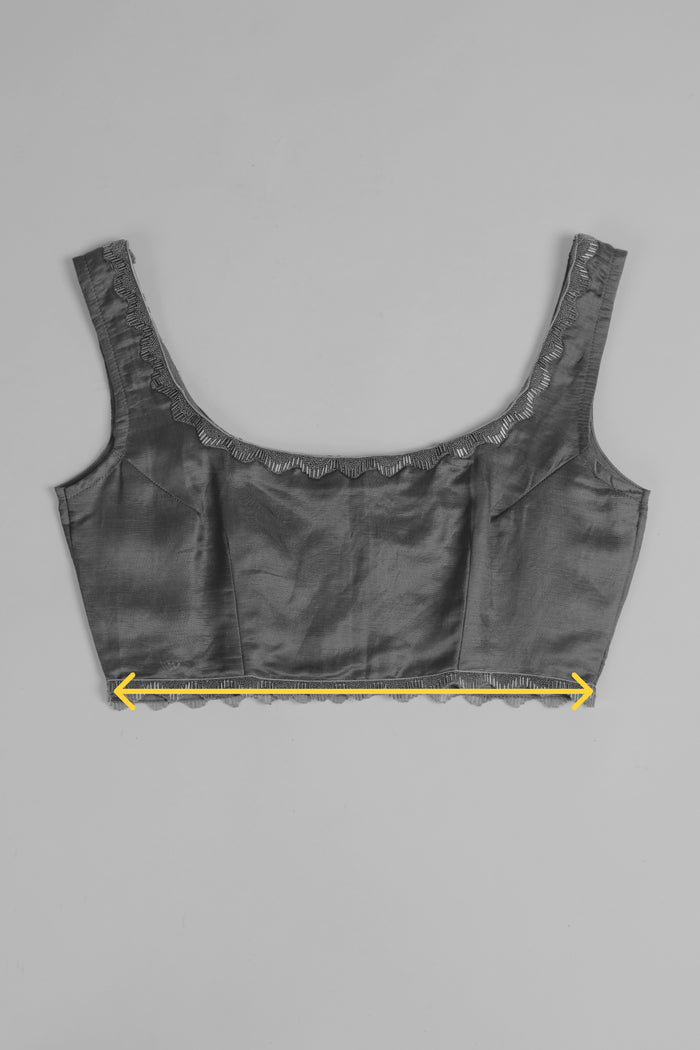 Measure blouse waist at the narrowest part near the bottom