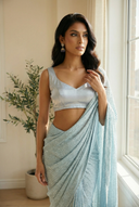 Baby Blue Sateen Blouse