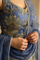 Blue Mosaique Suit and Dupatta