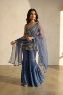 Blue Mosaique Suit and Dupatta