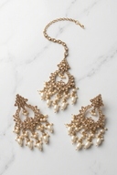 Champagne Dewdrop Tikka Set - The Saree Room