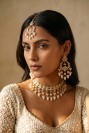 Champagne Dewdrop Tikka Set - The Saree Room
