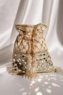 Cream Shisha Potli Bag