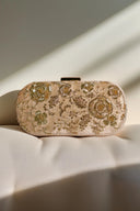 Crème Gardenia Velvet Clutch