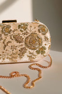 Crème Gardenia Velvet Clutch