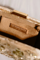 Crème Gardenia Velvet Clutch