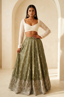 Cream Long Sleeve Adore Blouse - The Saree Room