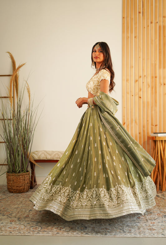Moss Sheen Skirt