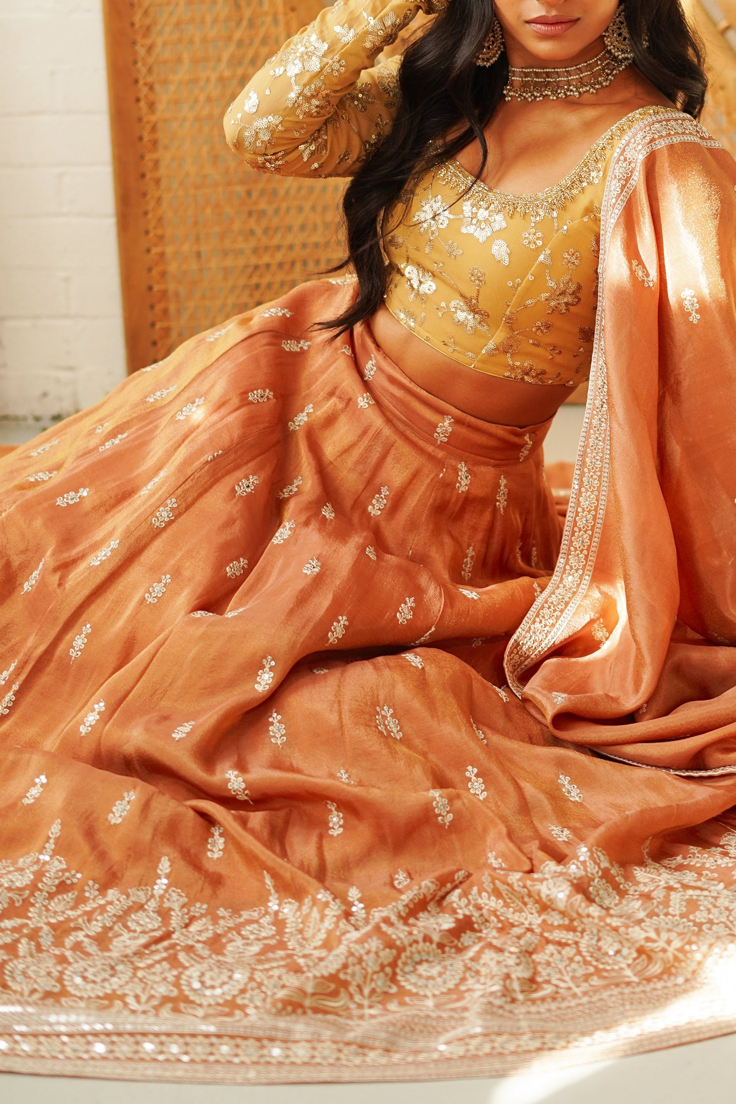 Apricot Sheen Skirt