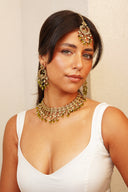 Green Dewdrop Tikka Set - The Saree Room