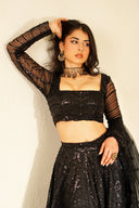 Onyx Lacquer Blouse - The Saree Room