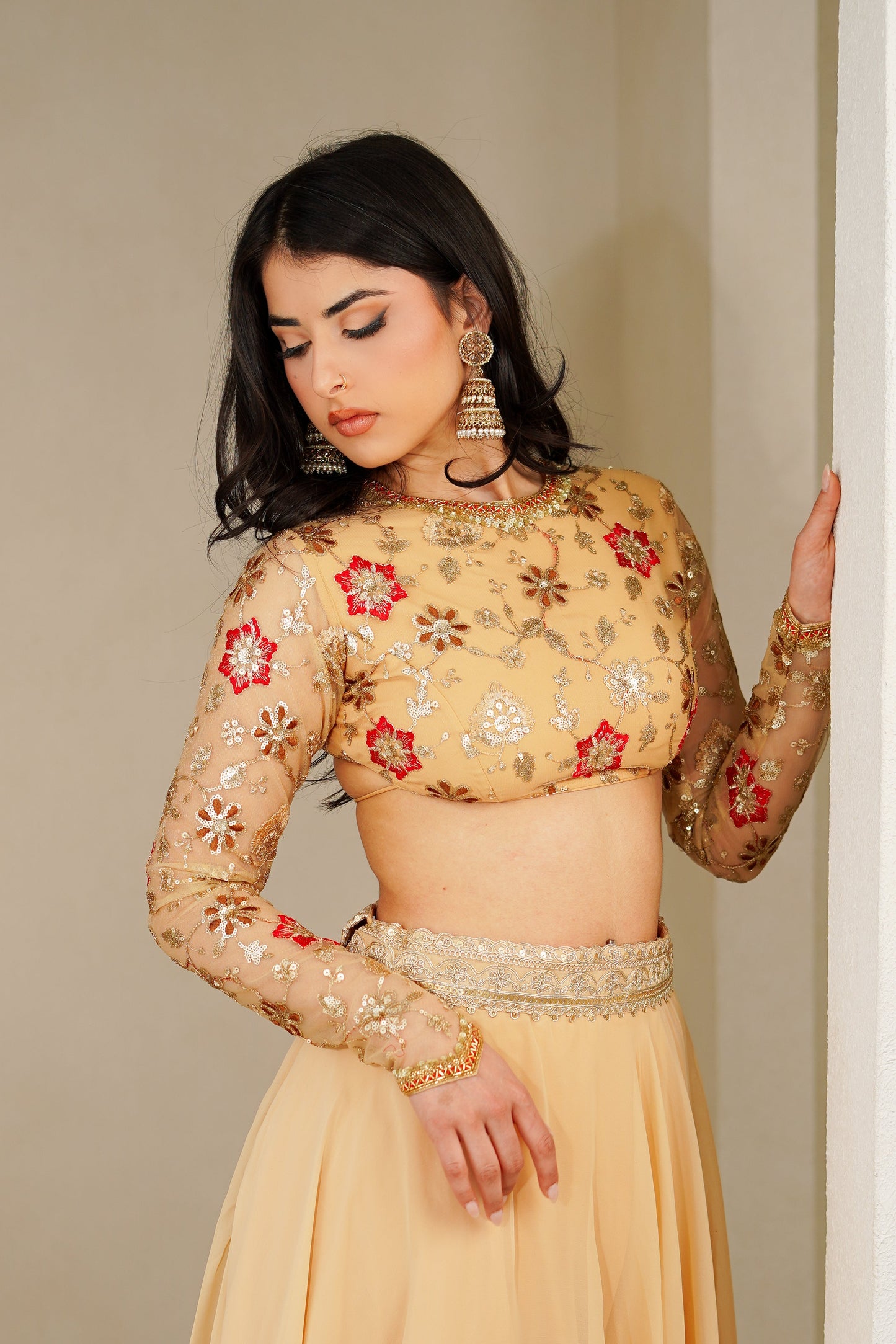 Gold Rosette Handwork Blouse