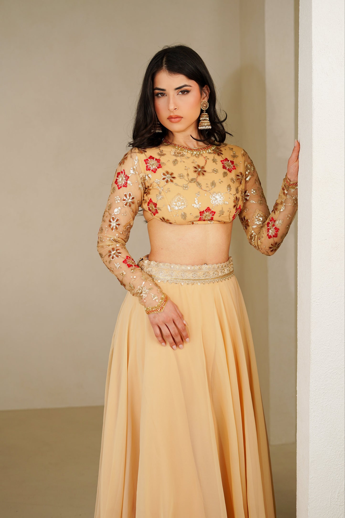 Gold Rosette Handwork Blouse