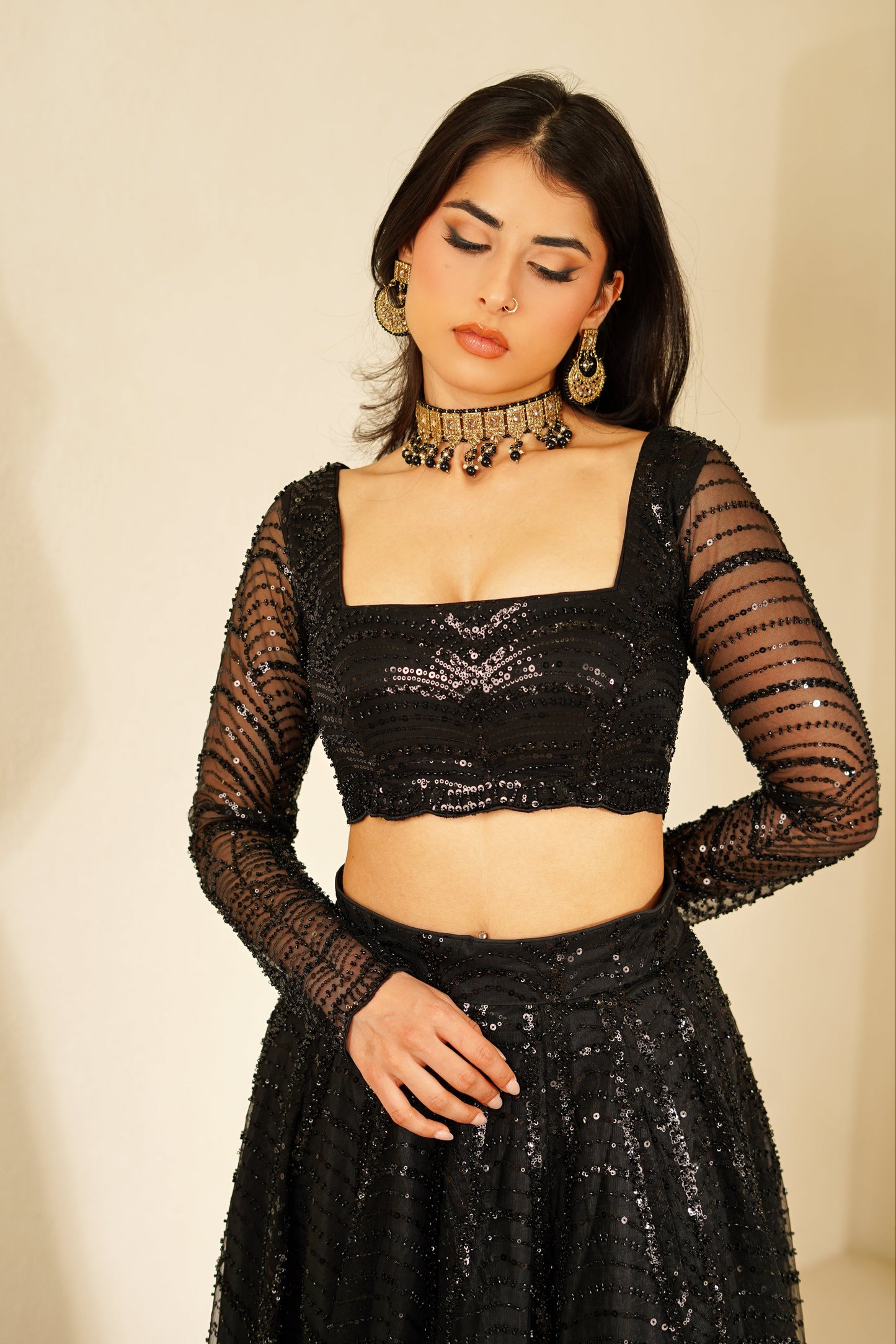 Onyx Lacquer Blouse