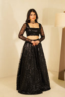 Onyx Lacquer Skirt - The Saree Room