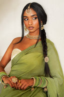 Sage Ethereal Easy-Drape Saree