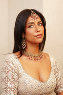 Pink Dewdrop Tikka Set - The Saree Room