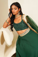 Emerald Sparkle Blouse - The Saree Room