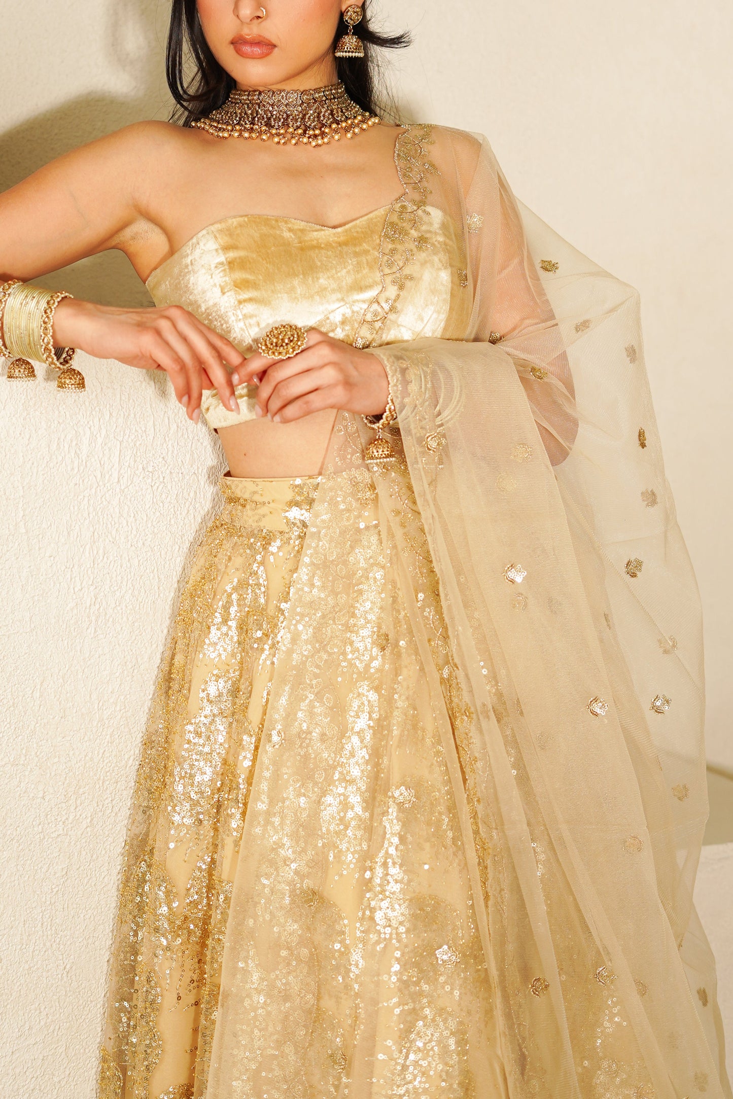 Champagne Enchanted Dupatta