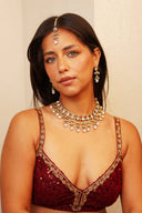 Clarity Teardrop Gem Tikka Set - The Saree Room
