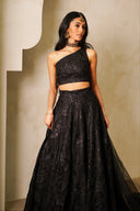 Onyx Flora Skirt - The Saree Room