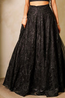 Onyx Flora Skirt - The Saree Room