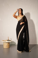 Noir Chiffon Easy-Drape Saree