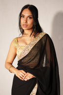 Noir Chiffon Easy-Drape Saree