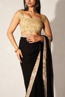 Noir Chiffon Easy-Drape Saree