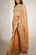 Tan Veil Easy-Drape Saree