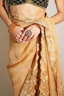 Tan Veil Easy-Drape Saree