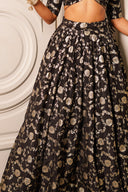 Onyx Dahlia Skirt - The Saree Room