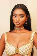 Champagne Mini Moti Cluster Set - The Saree Room