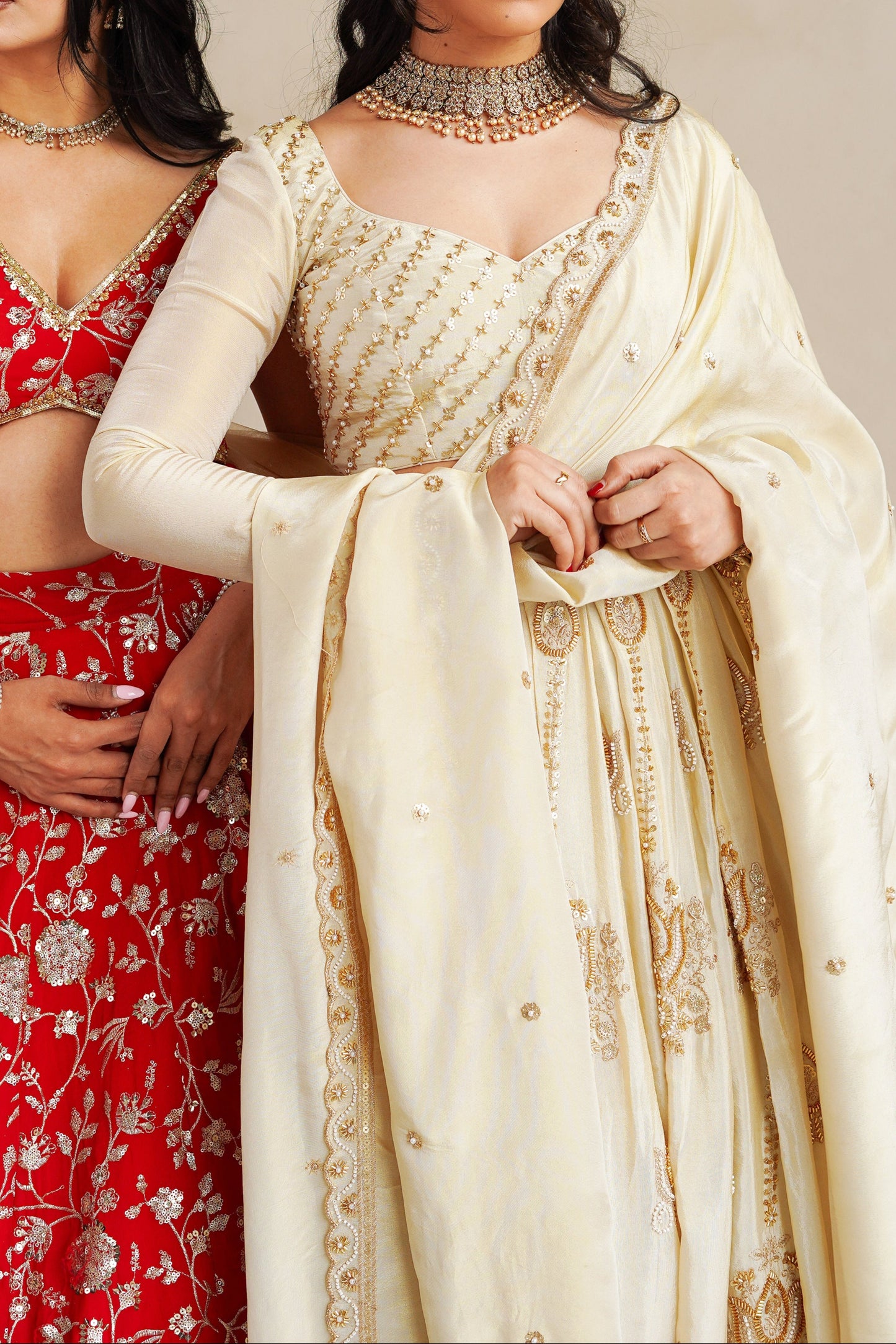 Beige Zehna Dupatta