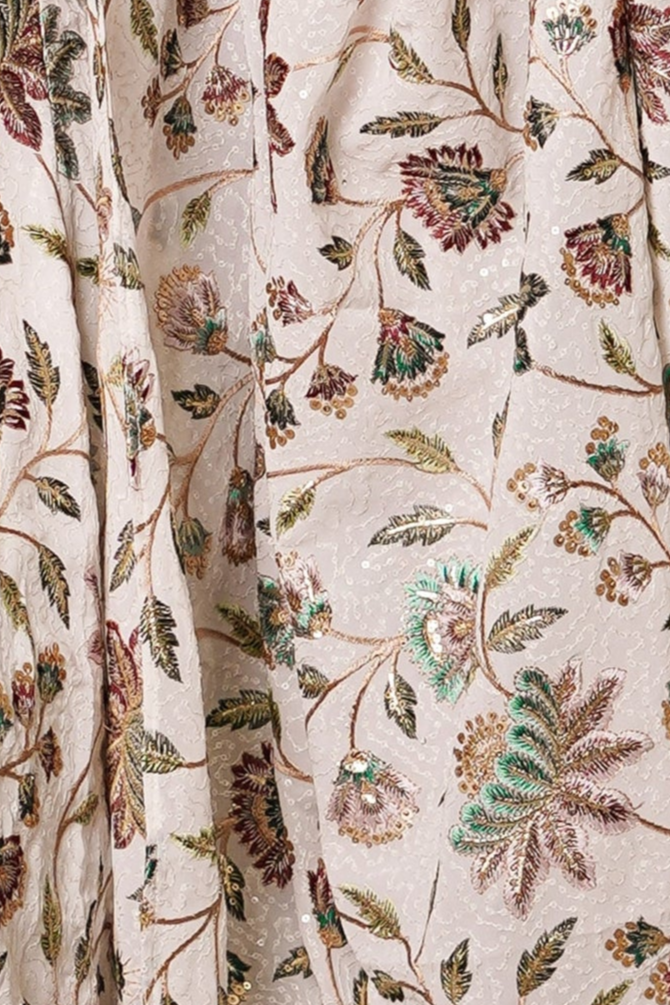 Blanche Lotus Dupatta