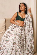 Blanche Lotus Dupatta - The Saree Room