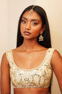 Champagne Zari Pearl Tikka Set