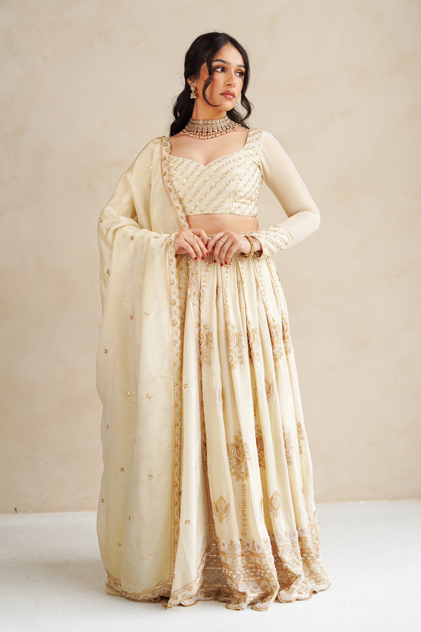 Beige Zehna Skirt