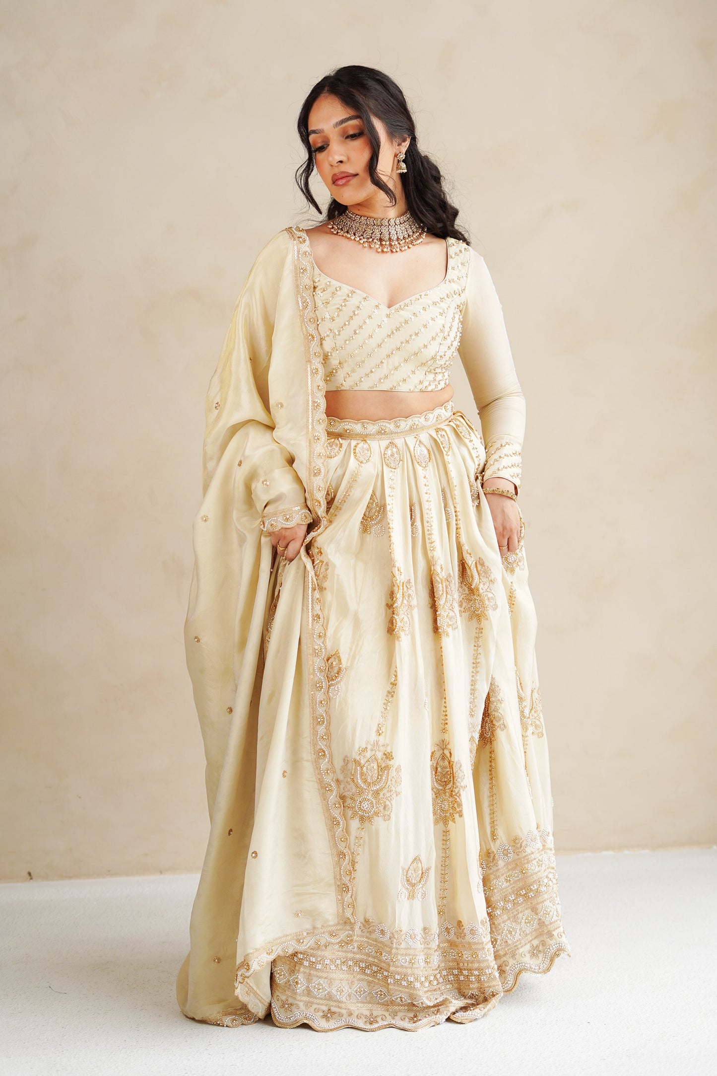 Beige Zehna Skirt
