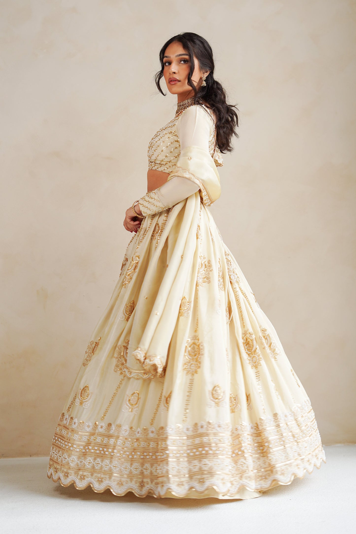 Beige Zehna Dupatta
